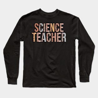 Leopard Science Teacher Supplies Back To School Long Sleeve T-Shirt